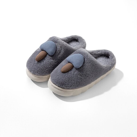 Couple's Cozy Mushroom Plush Slides - Soft & Warm Winter House Slippers - Picture 2 of 7